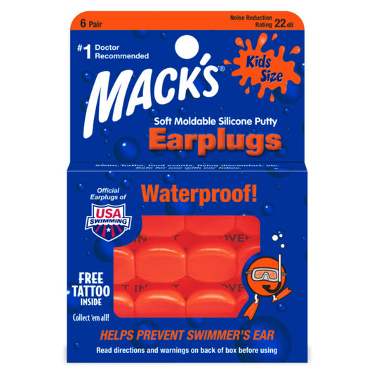 Mack's Soft Moldable Silicone Putty Ear Plugs Kids Size 6 Pair