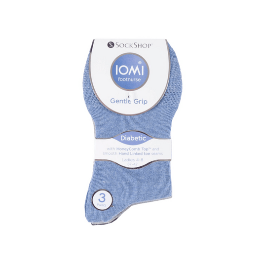 IOMI Ladies Gentle Grip Diabetic Socks UK 4-8 Navy