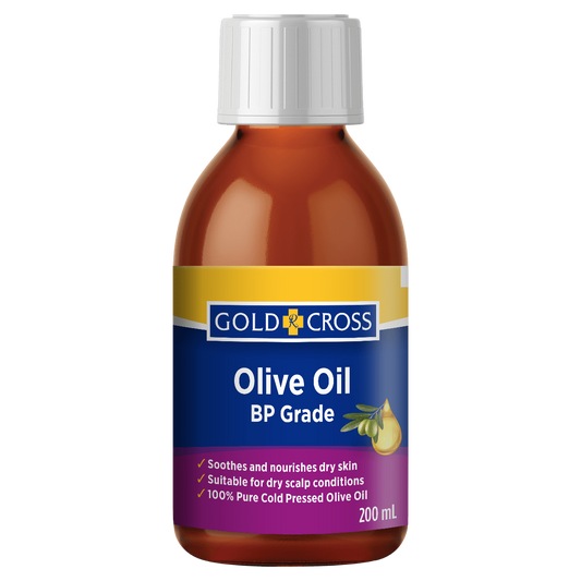 Gold Cross Olive Oil BP Grade 200mL **EXPIRY 11/26**
