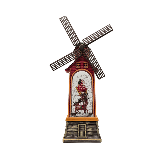 Christmas Lantern Windmill With Santa