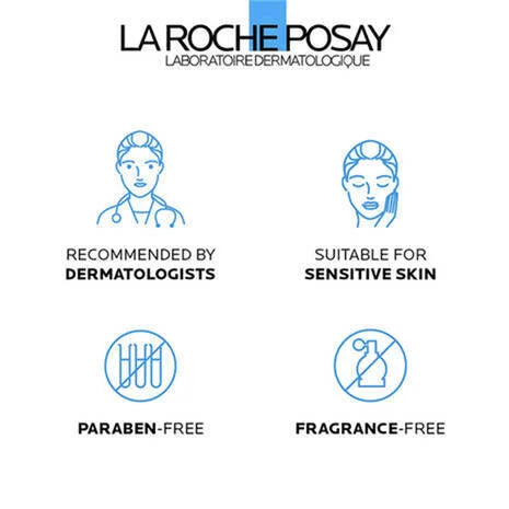 La Roche Posay Effaclar Duo+M Anti Imperfections Moisturiser 40ml features dermatologist recommendations and skin-friendly icons.