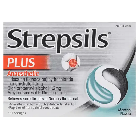 Strepsils Plus Anaesthetic Lozenges Menthol 16 Pack