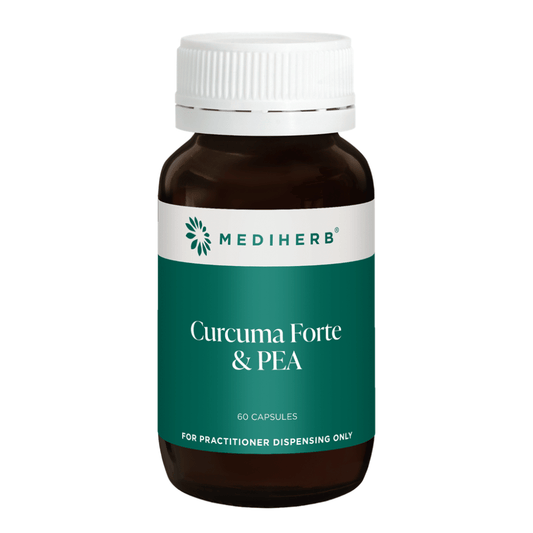 Mediherb Curcuma Forte & PEA 60 Capsules bottle for practitioner dispensing only.