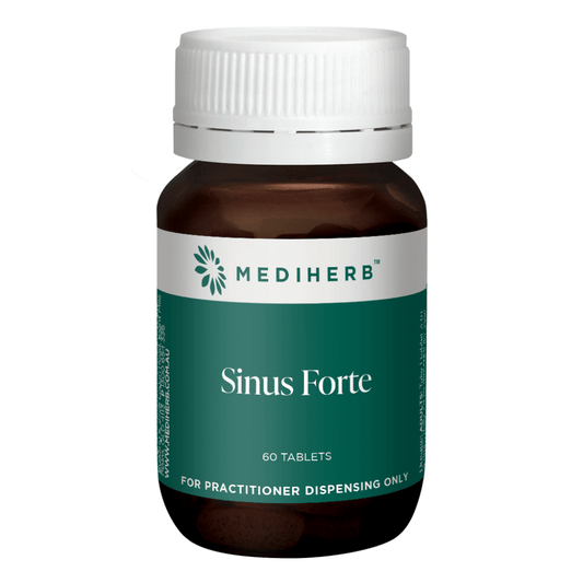 Mediherb Sinus Forte 60 Tablets bottle with green label for immune support and sinus relief