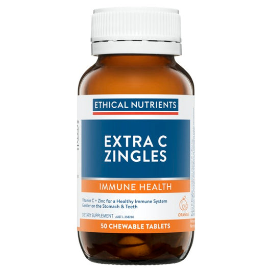 Ethical Nutrients Extra C Zingles Orange 50 Tablets