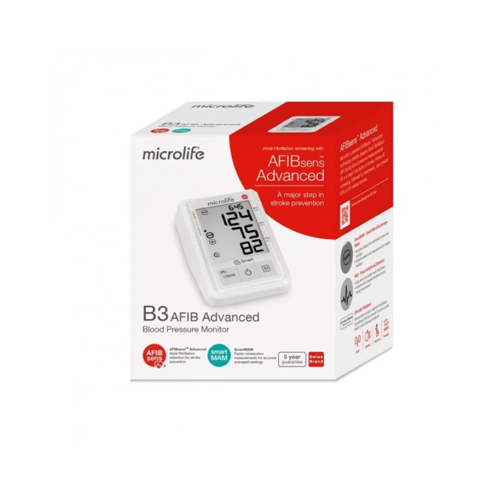 Microlife Table Risk BP B3 AFIB Blood pressure monitor with stroke risk detection ...