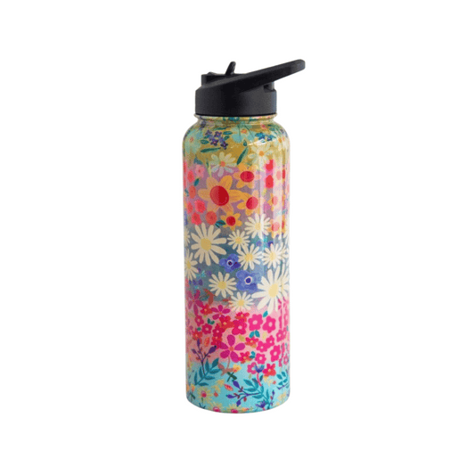 Natural Life XL Water Bottle Wildflower Border 1.1L