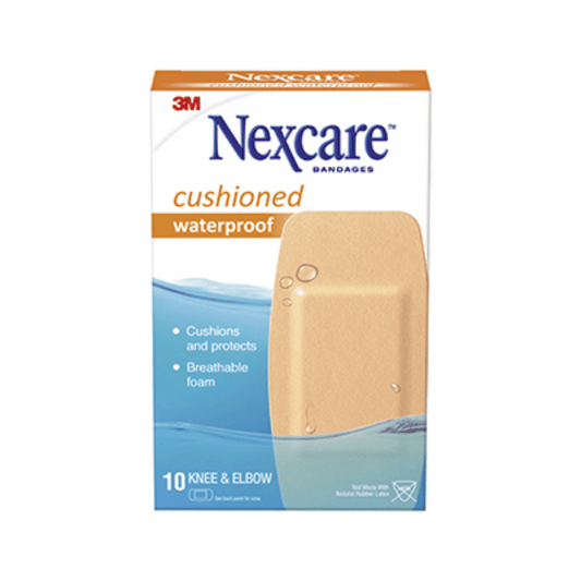 Nexcare Cushioned Waterproof Bandages Knee & Elbow 10 Pack