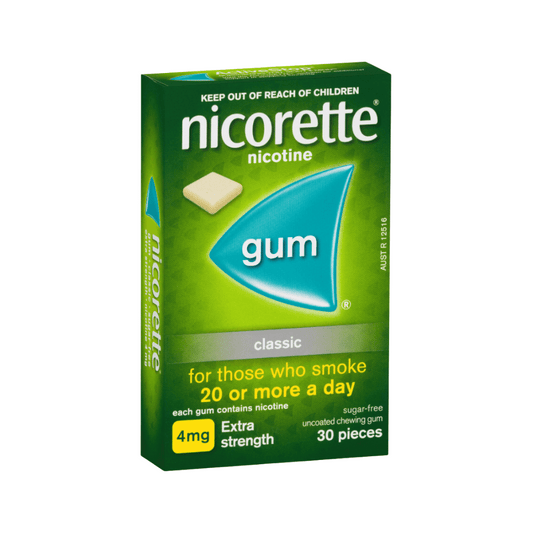 Nicorette Gum Nicotine 4mg Classic 30 Pieces