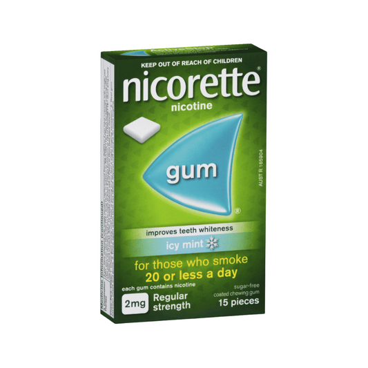 Nicorette Gum Nicotine 2mg Icy Mint 15 Pieces