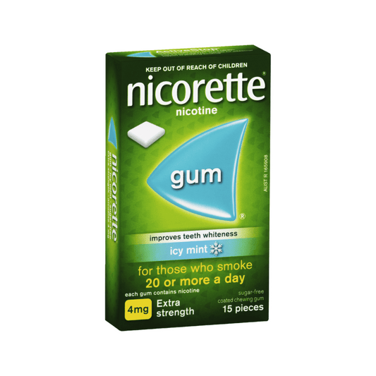Nicorette Gum Nicotine 4mg Icy Mint 15 Pieces
