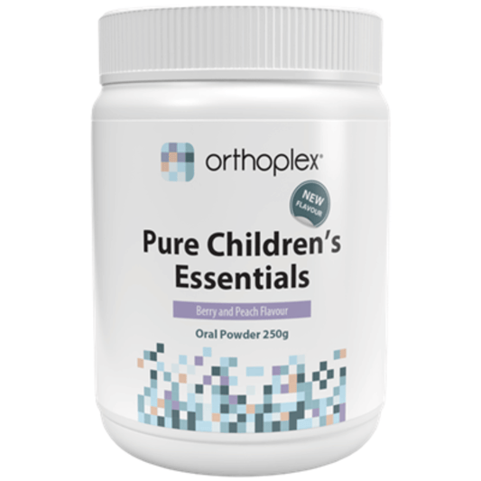 Orthoplex White Pure Children's Essentials Powder Berry and Peach 250g - nutritional supplement for kids.