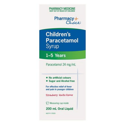 Pharmacy Choice Children's Paracetamol 1-5 Years Strawberry Vanilla 200mL