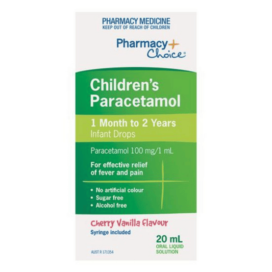 Pharmacy Choice Children's Paracetamol 1 Month - 2 Years Cherry Vanilla 20mL