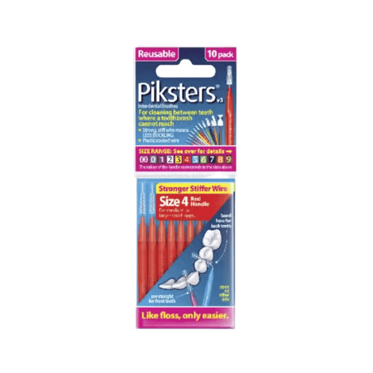 Piksters Interdental Brushes Size 4 Red 10 pack