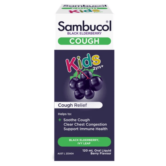 Sambucil Black Elderberry Kids Cough Liquid 2 Years+ 120mL