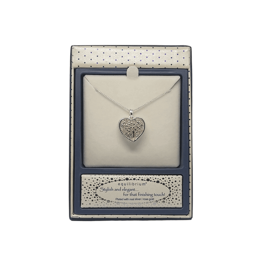 Equilibrium Silver Rose Gold Tree in Heart Necklace Specialist Clinic Pharmacy