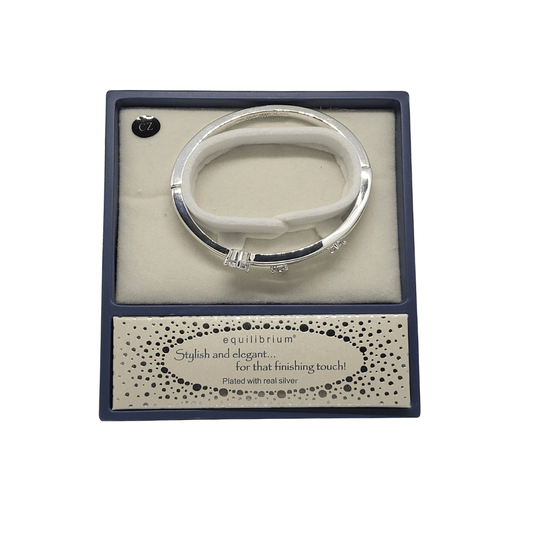 Equilibrium Silver Diamante Bangle