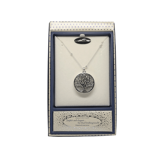 Equilibrium Silver Double Layer Tree Of Life Necklace