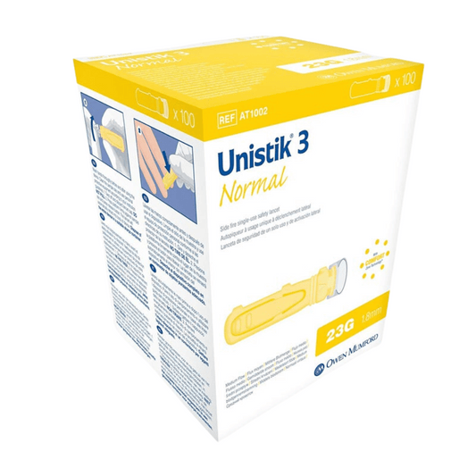 Unistik 3 Normal Lancets 23G 100 Pack