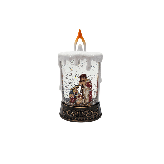 Christmas Light Up Water Lantern Mini Nativity Candle
