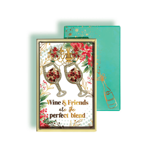 Lisa Pollock Wine & Friends Are The Perfect Blend Earrings