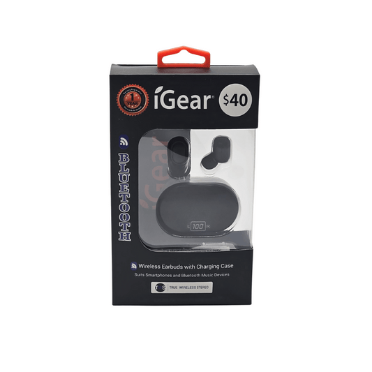 I Gear Wireless Earbuds With Charging Case Black
